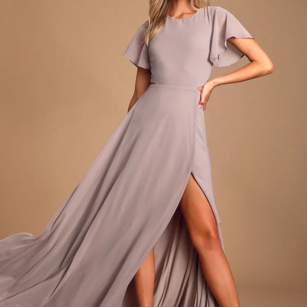 Garden Bliss Dusty Lavender Cutout Maxi Dress